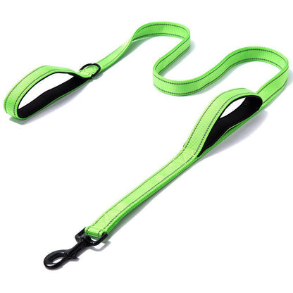 Reflective Nylon Double Thickened Dog Leash - Enhanced Visibility And