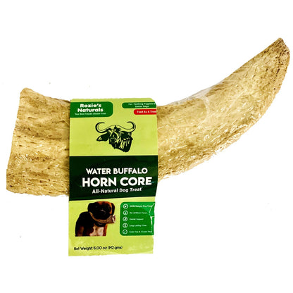 Water Buffalo Horn Core Dog Chews – 2 Count (10 oz) | Natural Long-Lasting Dental Treats