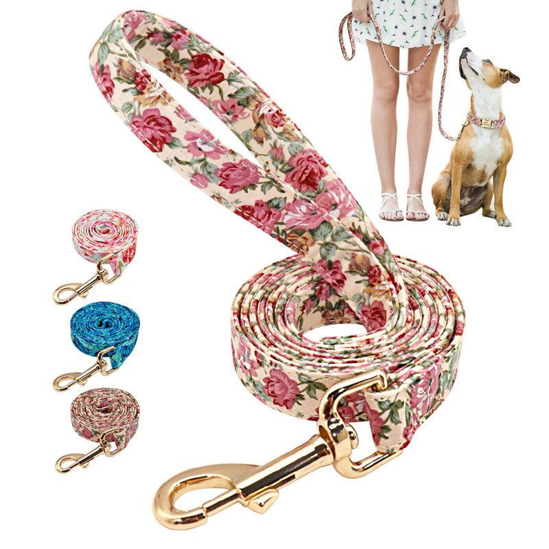 Stylish And Sturdy Nylon Floral Dog Leash