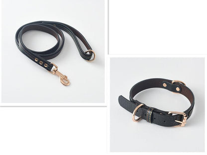 Ultimate Pet Walking Set: Stylish Pu Leash And Collar Combo