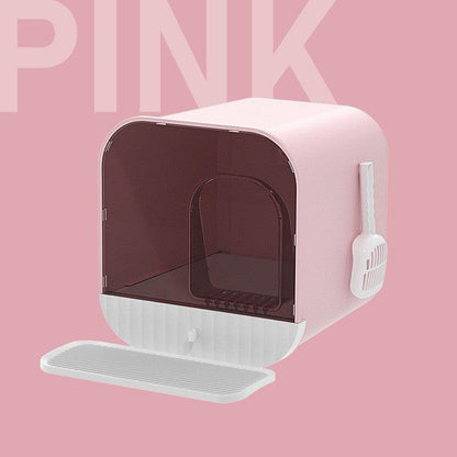 Enclosed Splash-Proof Cat Litter Box with Drawer Design – The PetRiot