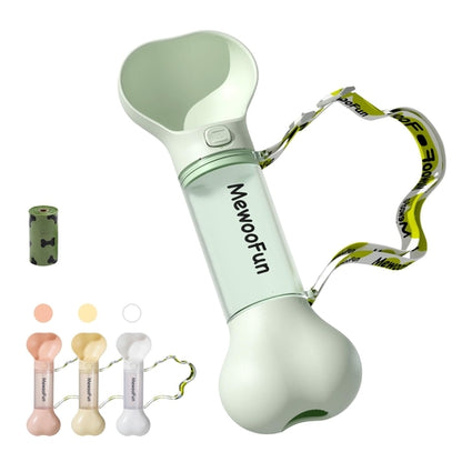 Mewoofun 2-In-1 Pet Water Bottle And Food Dispenser With Poop Bag