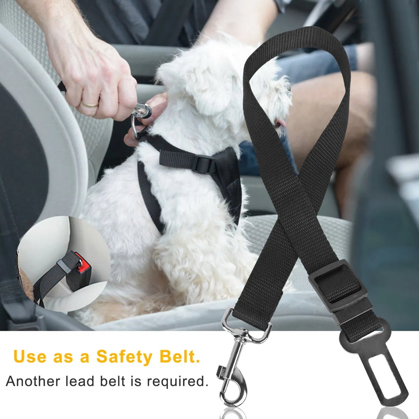 2Pcs Dog Seat Adjustable Belt Leash