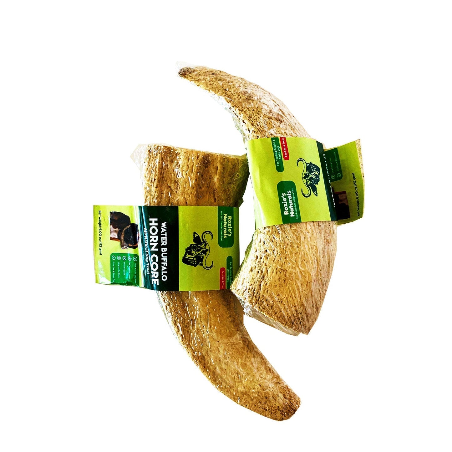Water Buffalo Horn Core Dog Chews – 2 Count (10 oz) | Natural Long-Lasting Dental Treats