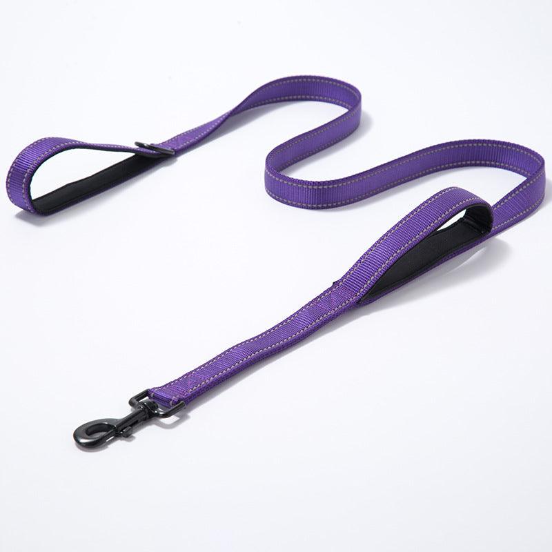 Reflective Nylon Double Thickened Dog Leash - Enhanced Visibility And