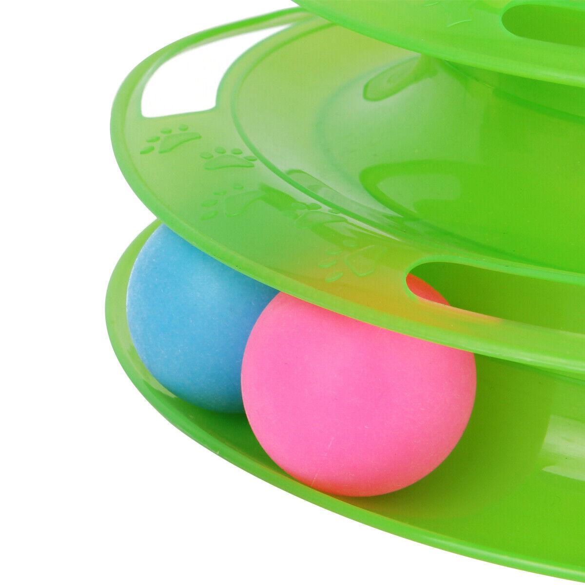 Interactive Kitty Playland: Stacked Ball Disk Toy For Endless Feline