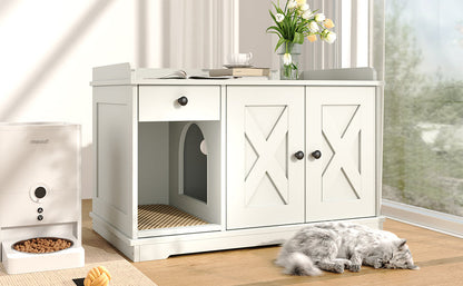 Litter Box Furniture Hidden with Cat Litter