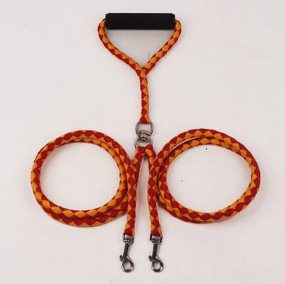 Double-Ended Hand-Knitted Braided Rope Dog Leash