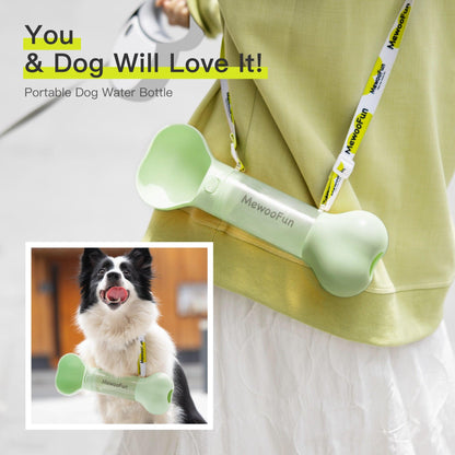 Mewoofun 2-In-1 Pet Water Bottle And Food Dispenser With Poop Bag