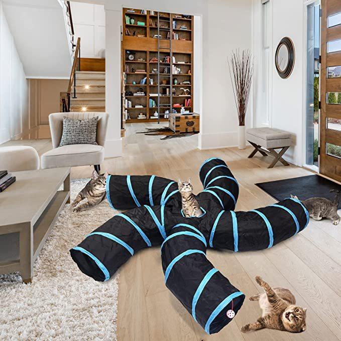 Three-Way Tree Pattern Tunnel For Cats