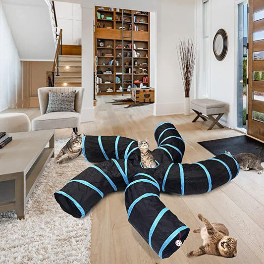 Three-Way Tree Pattern Tunnel For Cats