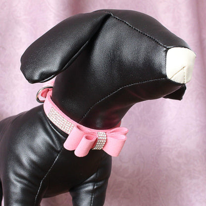 Sparkling Jewel Leather Pet Collar & Leash