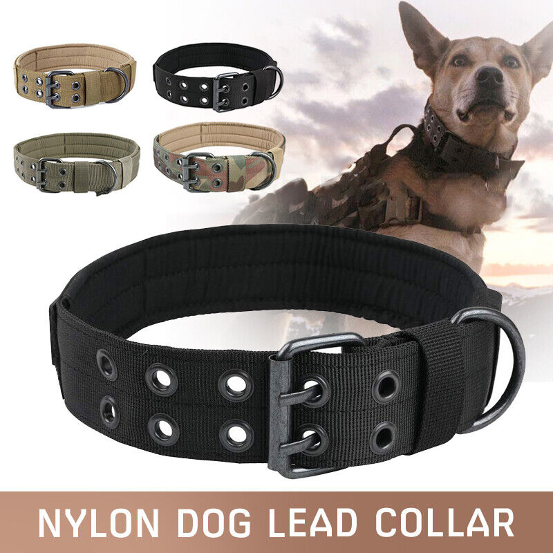 2" Wide Tactical Heavy Duty Nylon Large Dog Collar K9 Military