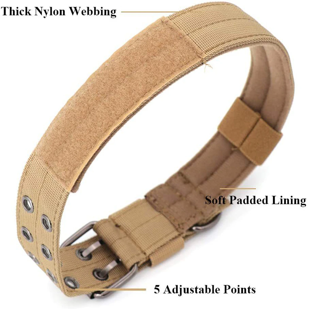 2" Wide Tactical Heavy Duty Nylon Large Dog Collar K9 Military