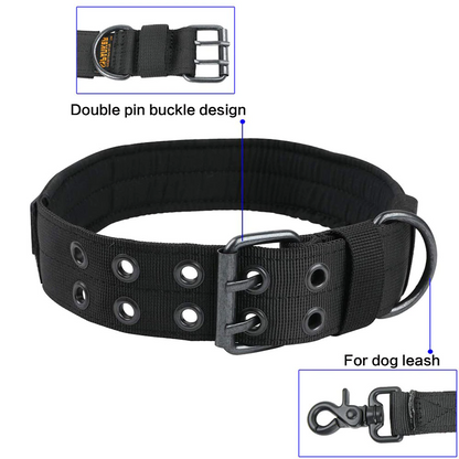 2" Wide Tactical Heavy Duty Nylon Large Dog Collar K9 Military