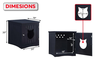 Cat House Side Table Litter Box Enclosure – Stylish Espresso Furniture from The PetRiot