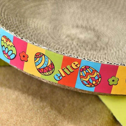Round Cat Scratch Lounge - Interactive Corrugated Paper Toy For Cats