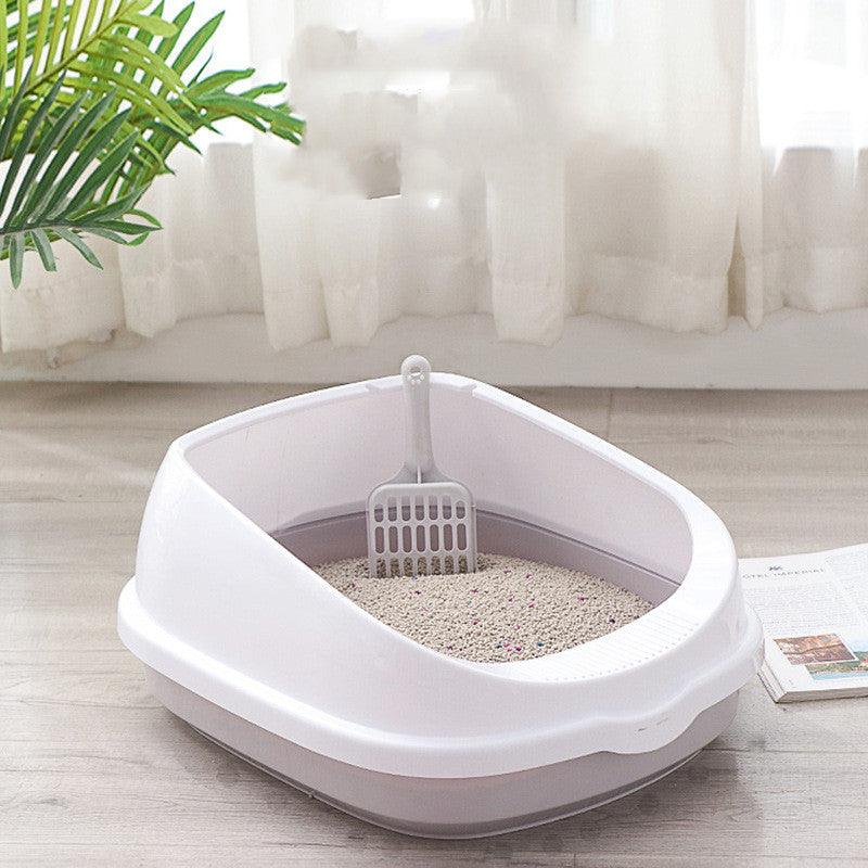 Oversized Splash-Proof Semi-Enclosed Cat Litter Box