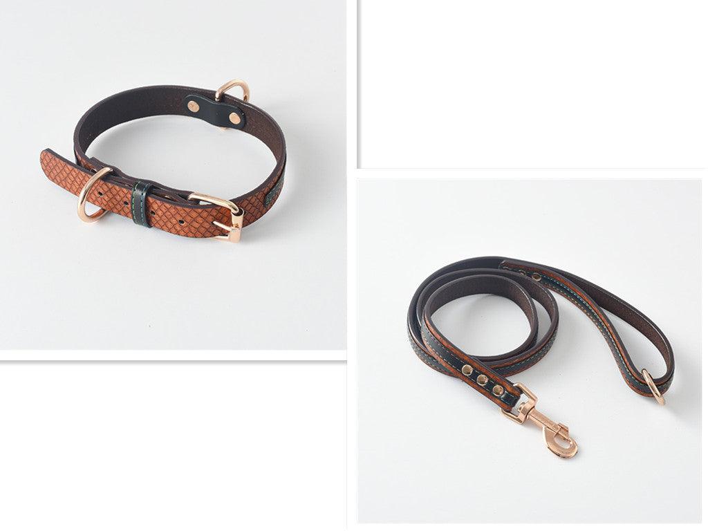 Ultimate Pet Walking Set: Stylish Pu Leash And Collar Combo