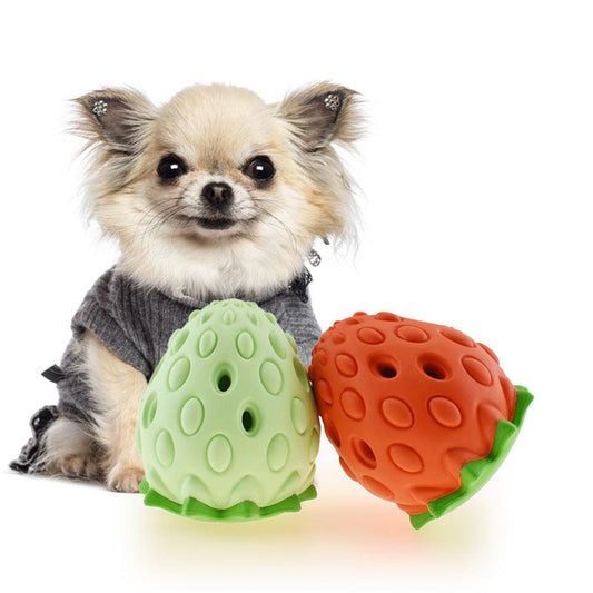 Strawberry Surprise Leaky Food Ball Chew Toy For