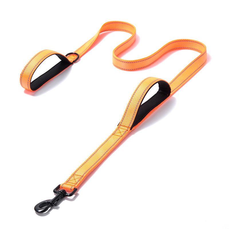 Reflective Nylon Double Thickened Dog Leash - Enhanced Visibility And