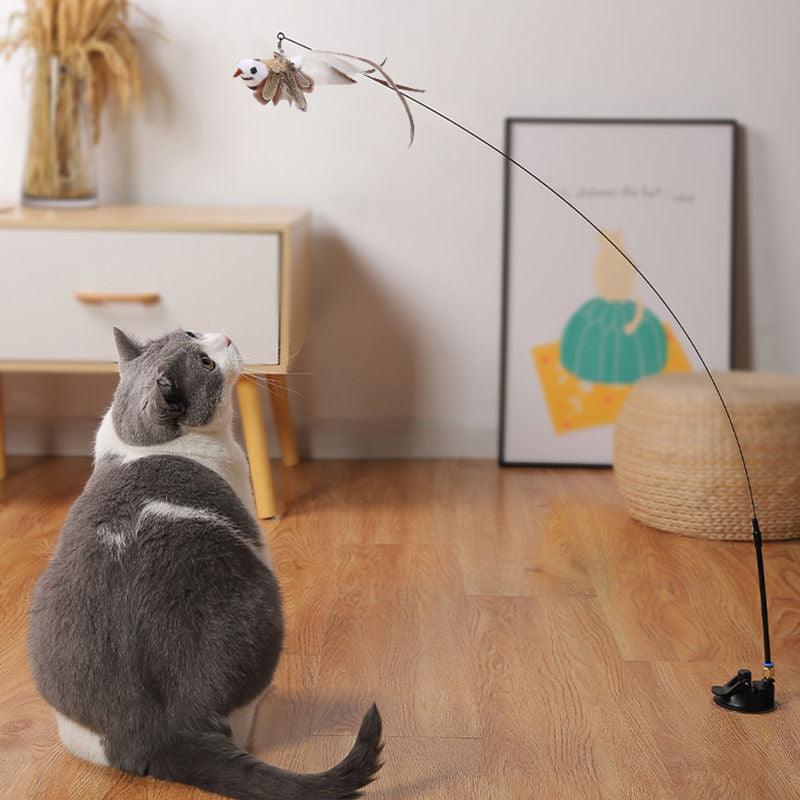 Interactive Feather Cat Teaser Stick