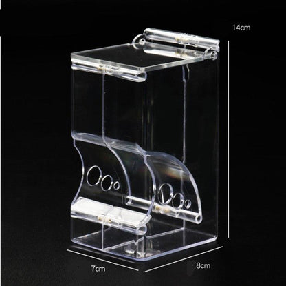 Transparent Plastic Hamster Feeder Food Box - Innovative Fixable