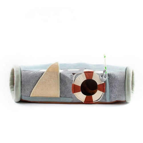 Foldable Semi-Enclosed Cat Scratcher And Hideaway Litter Box