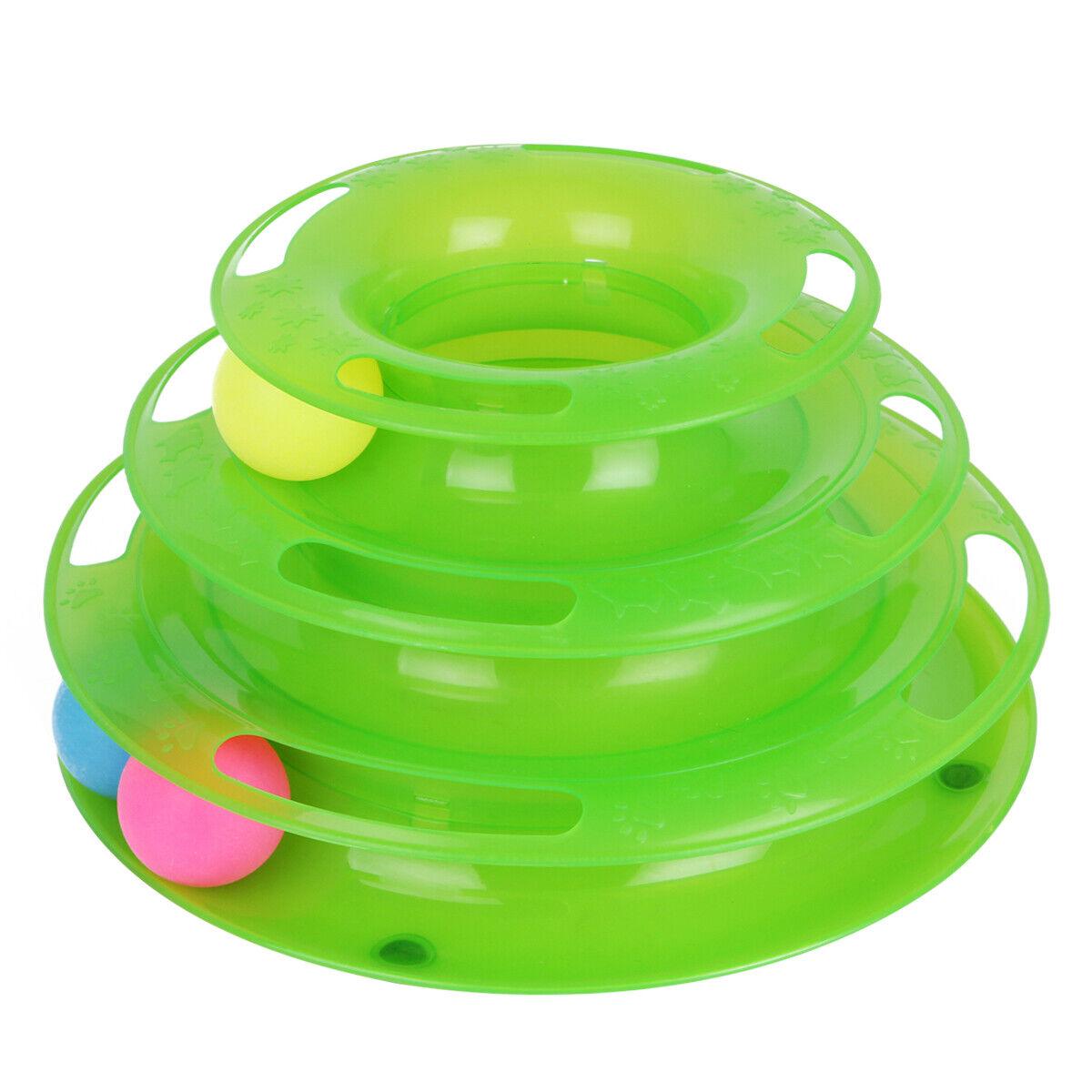 Interactive Kitty Playland: Stacked Ball Disk Toy For Endless Feline