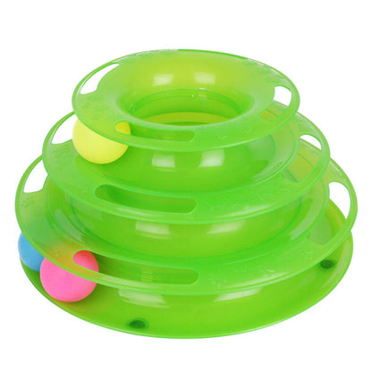 Interactive Kitty Playland: Stacked Ball Disk Toy For Endless Feline