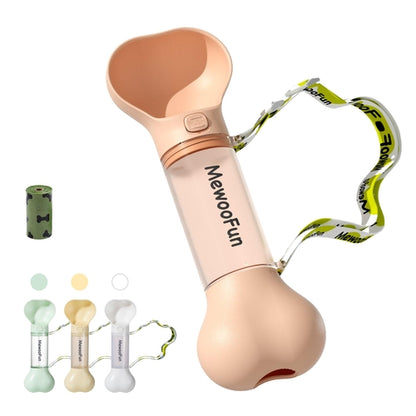 Mewoofun 2-In-1 Pet Water Bottle And Food Dispenser With Poop Bag