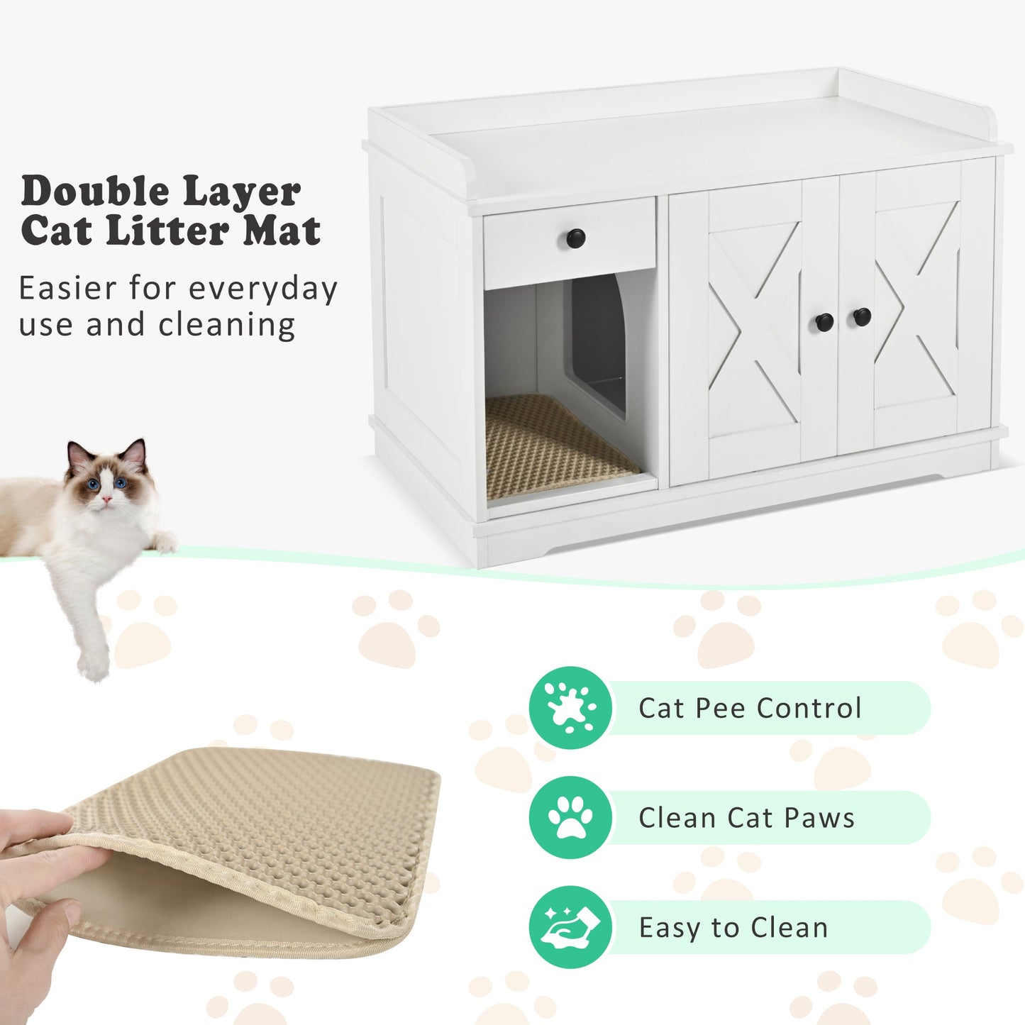 Litter Box Furniture Hidden with Cat Litter