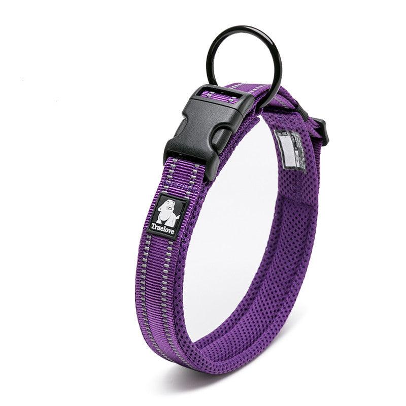 Reflective Mesh Dog Collar with Stainless Steel Buckle