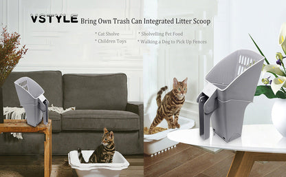 Easy Litter Scoop for Cats – Built-In Waste Bin, Durable & Hygienic Cleaning Tool from The PetRiot