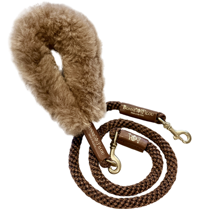 Bonne et Filou: Bundle Shearling Fur Grip + Rope Leash for Dogs