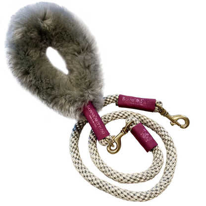 Bonne et Filou: Bundle Shearling Fur Grip + Rope Leash for Dogs