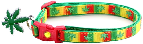 Marijuana Leaves - Breakaway Cat Collar