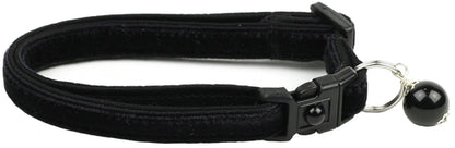 Soft Black Velvet Cat Collar