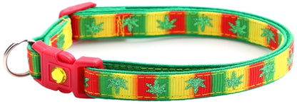 Marijuana Leaves - Breakaway Cat Collar