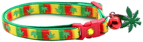 Marijuana Leaves - Breakaway Cat Collar