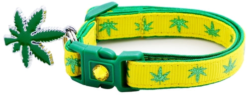 Marijuana Leaves - Breakaway Cat Collar