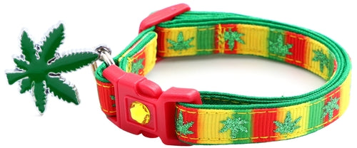 Marijuana Leaves - Breakaway Cat Collar