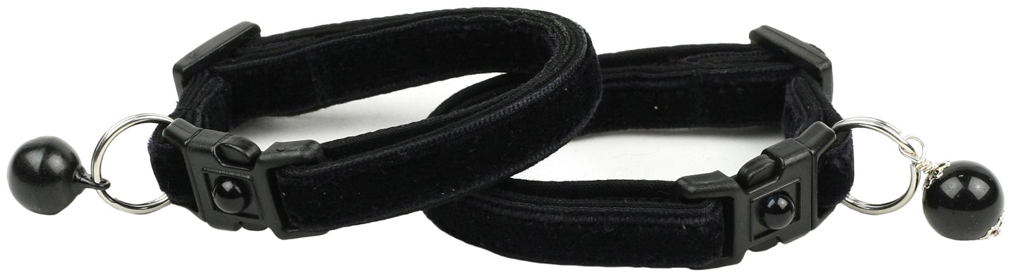 Soft Black Velvet Cat Collar