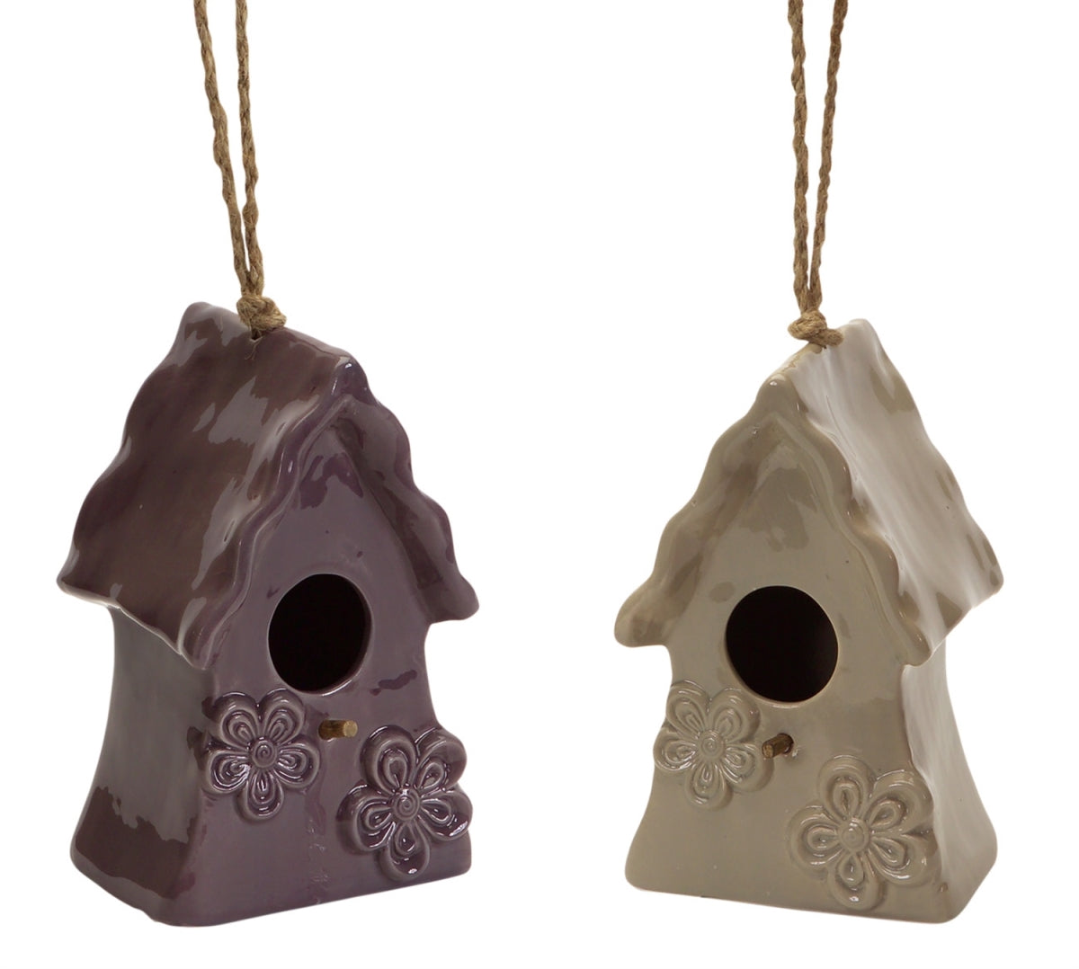 Melrose 12.5 in. Ceramic Hanging Bird Houses