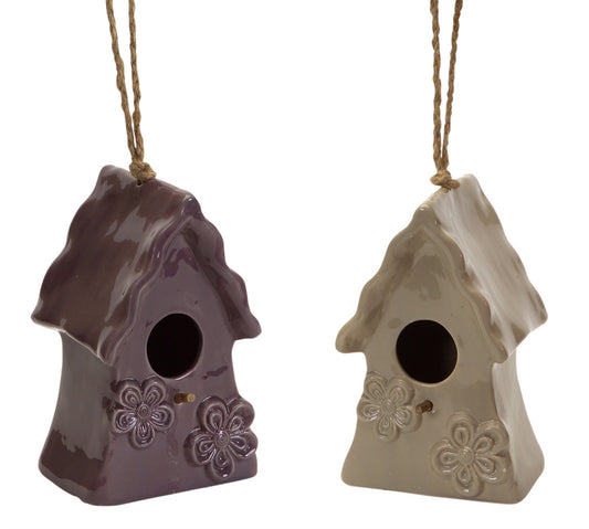 Melrose 12.5 in. Ceramic Hanging Bird Houses