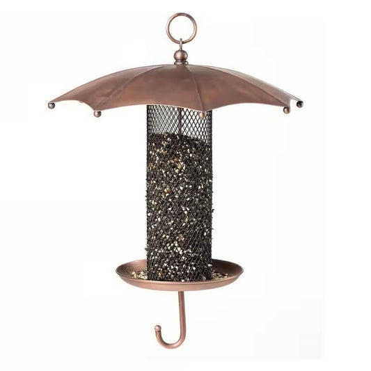 Copper Umbrella Bird Feeder with Mesh Tube Revivor 3.5 lbs.