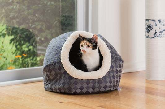 AeroMark Armarkat Cat Bed, Blue Checkered