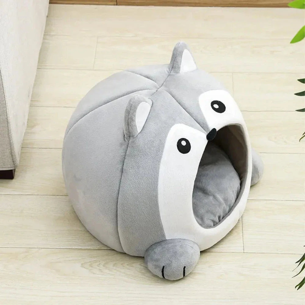 Cartoon Fox Theme Pet House – plush, cozy cat & dog bed with fun fox design, soft interior, available in multiple sizes | The PetRiot