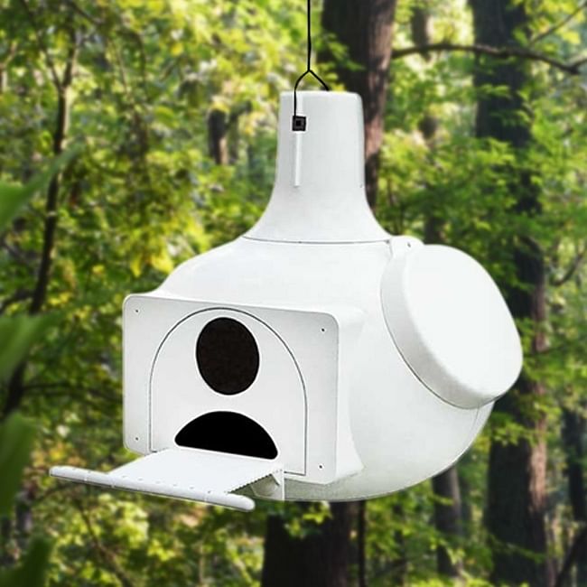 Round White Plastic Birdhouse
