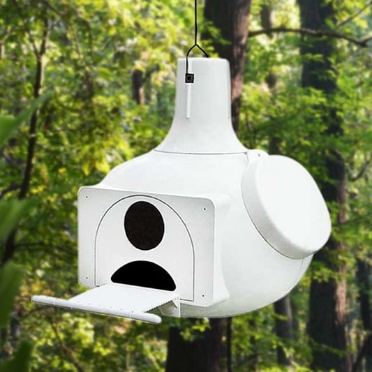 Round White Plastic Birdhouse
